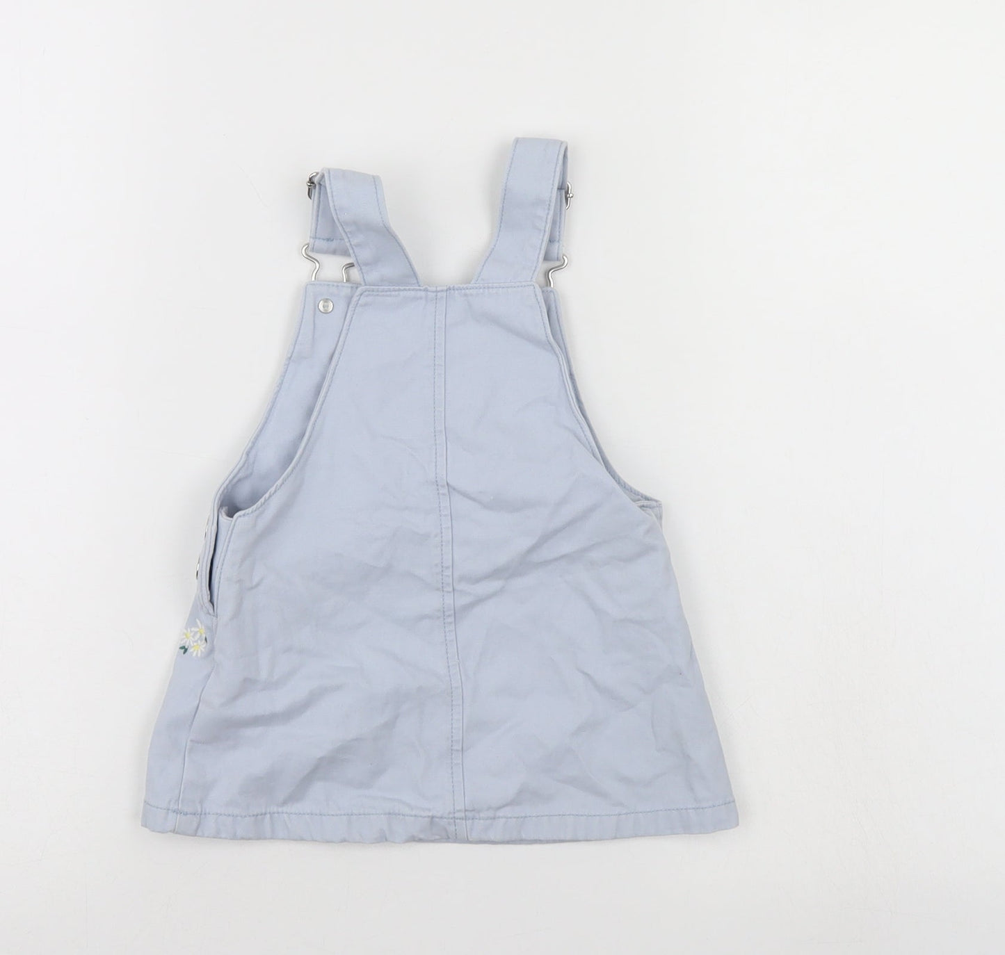 F&F Girls Blue Floral  Pinafore/Dungaree Dress