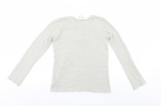 NEXT Girls Green Striped  Pullover Jumper Size 11 Years