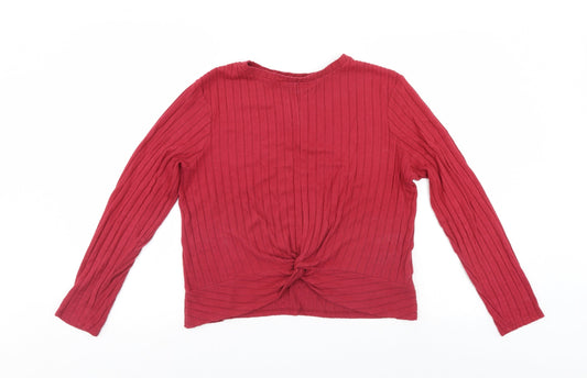 Primark Womens Red Striped  Wrap Jumper Size 18