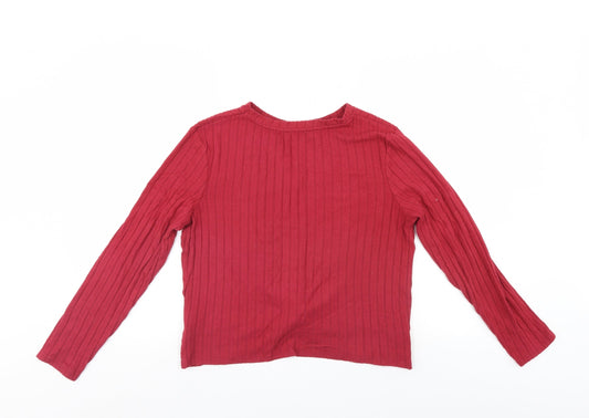 Primark Womens Red Striped  Wrap Jumper Size 18