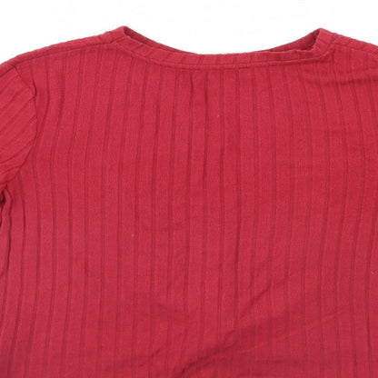 Primark Womens Red Striped  Wrap Jumper Size 18