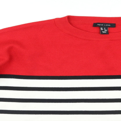 Womens UK Size S New Look Multicoloured Henley Jumper