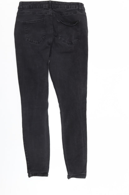 Denim & Co. Womens Black  Denim Straight Jeans Size 14 L28 in