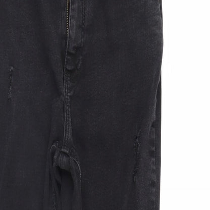 Denim & Co. Womens Black  Denim Straight Jeans Size 14 L28 in