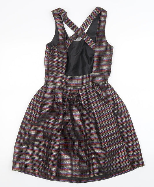 Topshop Womens Multicoloured Striped  A-Line  Size 8