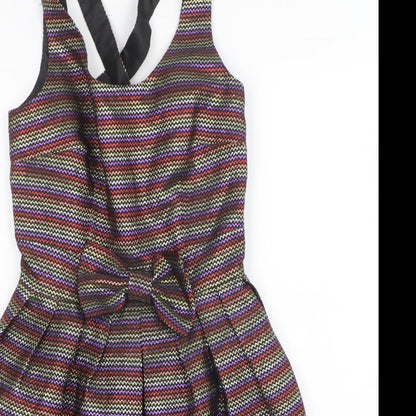 Topshop Womens Multicoloured Striped  A-Line  Size 8