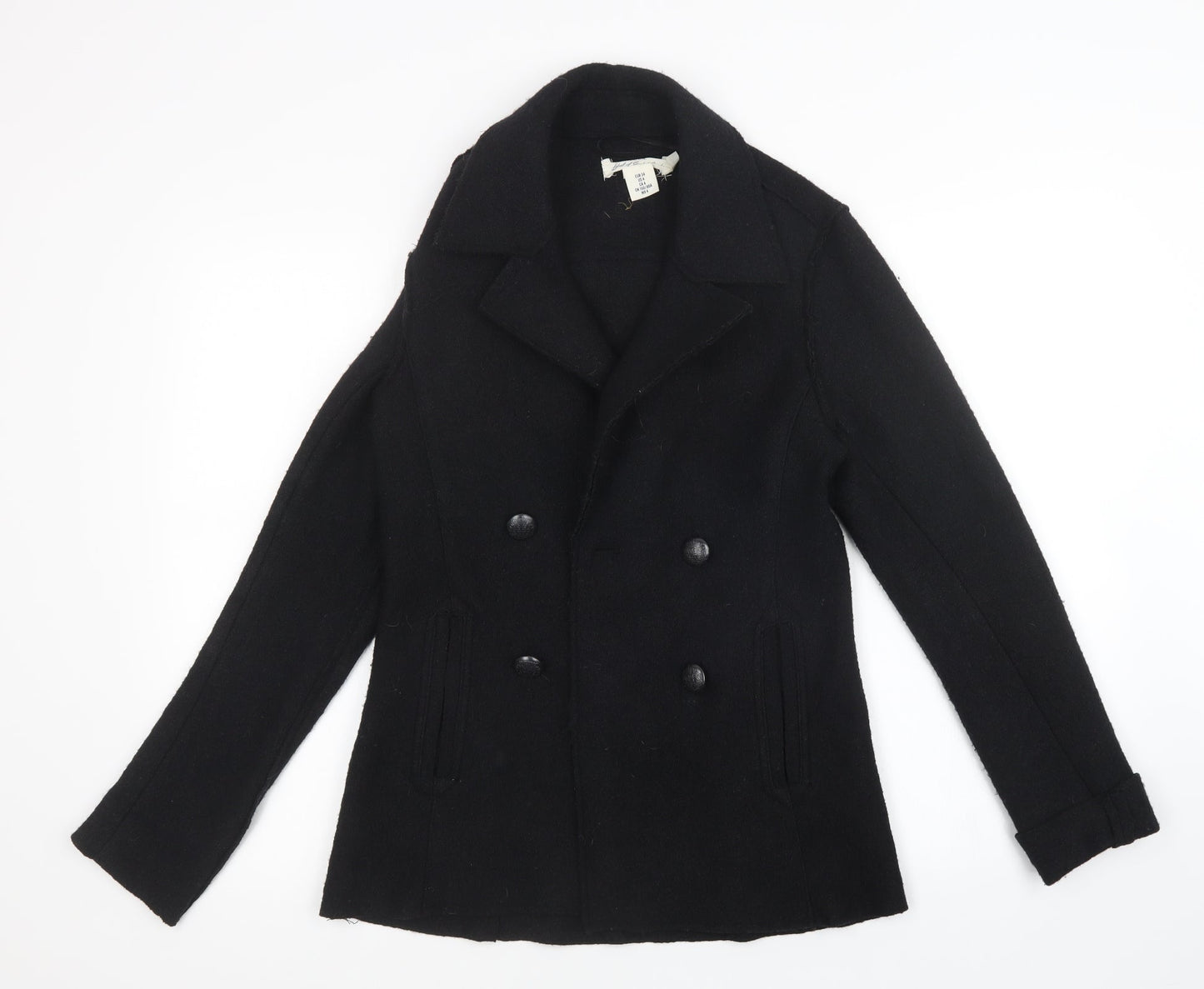 L.O.G.G Womens Black   Overcoat Coat Size 6