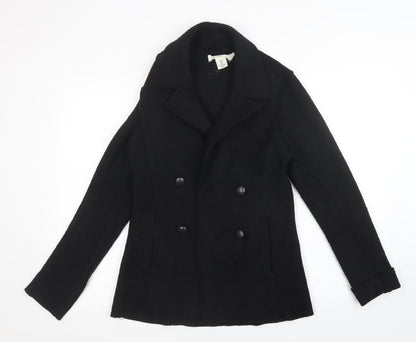 L.O.G.G Womens Black   Overcoat Coat Size 6