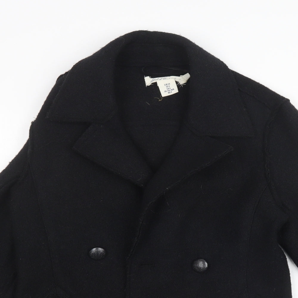 L.O.G.G Womens Black   Overcoat Coat Size 6