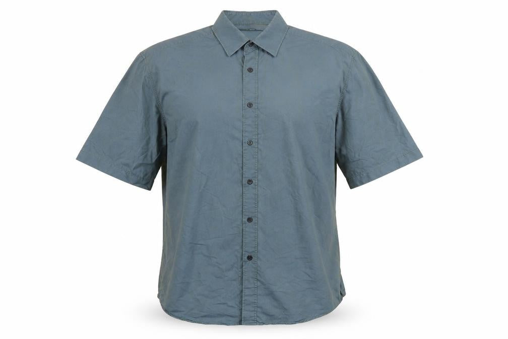 Mens UK Size L designed for t Green  Button-Up Short Sleeve Casual Shirt