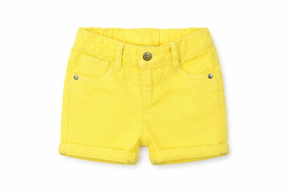 Front view of F&F girls’ yellow jeans, size 12-18, months