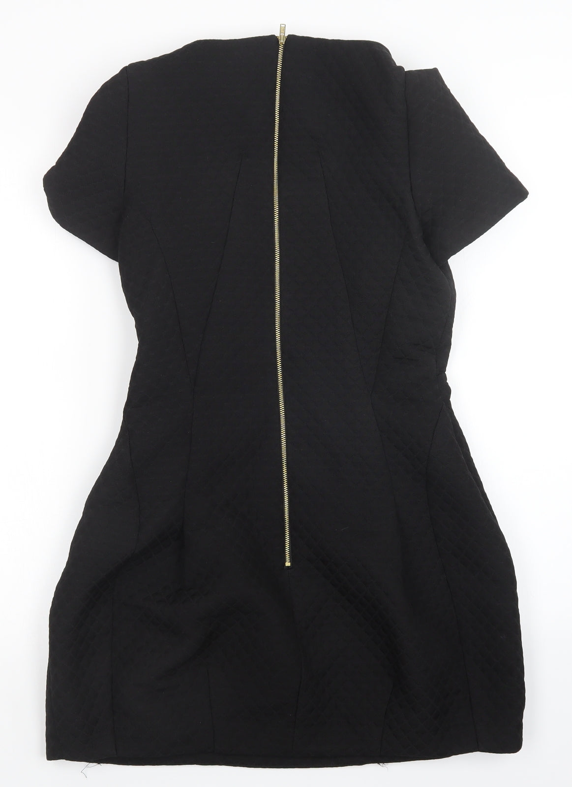 Womens UK Size 8 ribbon Black Tunic Jumper