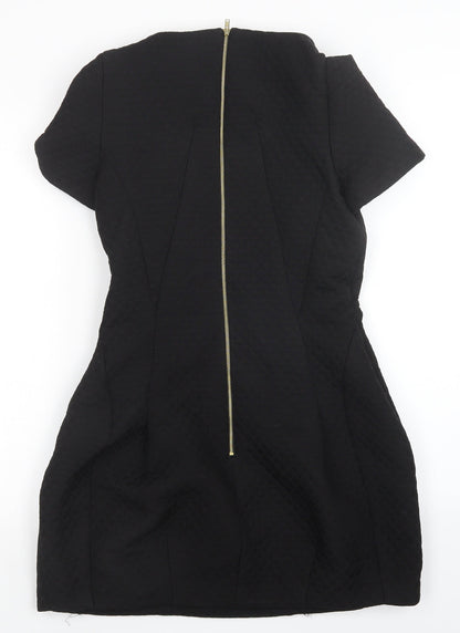 Womens UK Size 8 ribbon Black Tunic Jumper