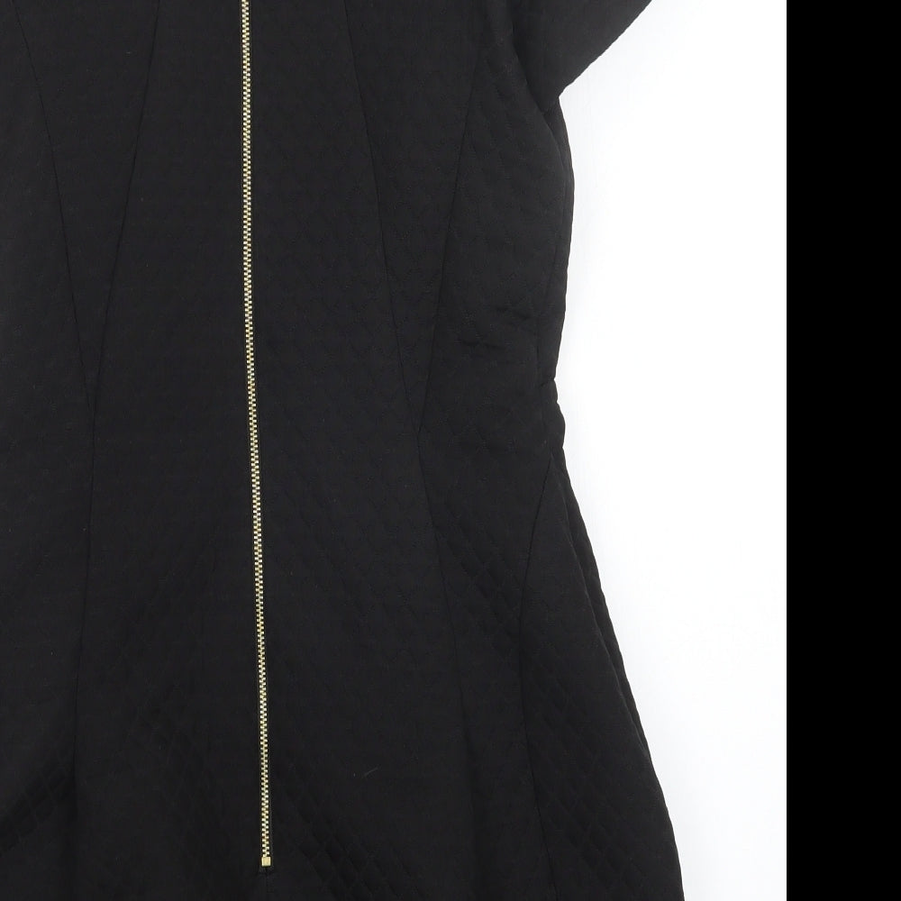 Womens UK Size 8 ribbon Black Tunic Jumper