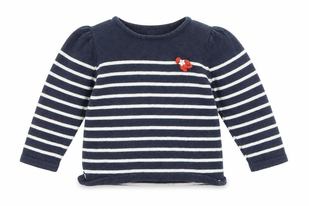 Vertbaudet Baby Blue Spotted  Pullover Jumper Size 9-12 Months