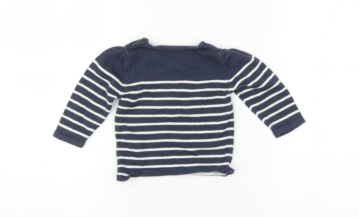 Vertbaudet Baby Blue Spotted  Pullover Jumper Size 9-12 Months
