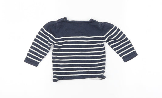 Vertbaudet Baby Blue Spotted  Pullover Jumper Size 9-12 Months