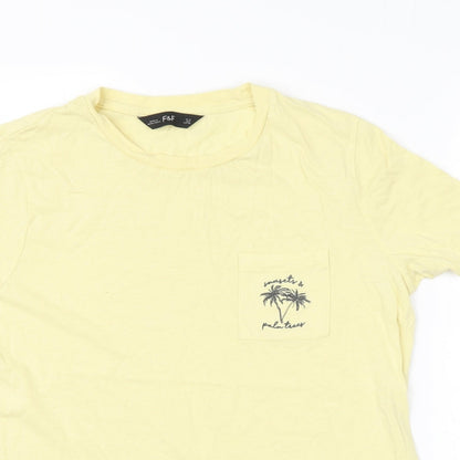 F&F Womens Yellow   Basic T-Shirt Size 10