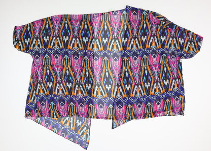 bahimi Womens Purple Fair Isle  Shrug Jumper Size S