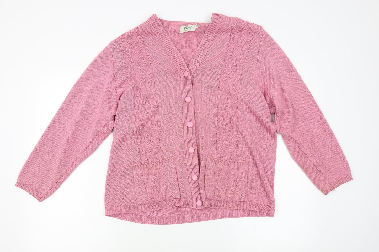 Womens UK Size M cARE Pink Cardigan Jumper