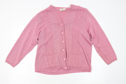 Womens UK Size M cARE Pink Cardigan Jumper
