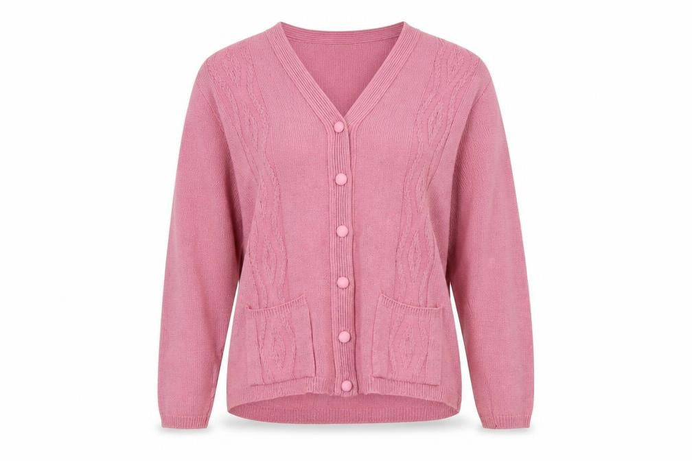 Womens UK Size M cARE Pink Cardigan Jumper
