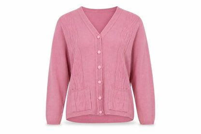 Womens UK Size M cARE Pink Cardigan Jumper