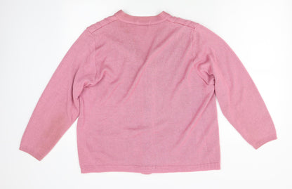 Womens UK Size M cARE Pink Cardigan Jumper