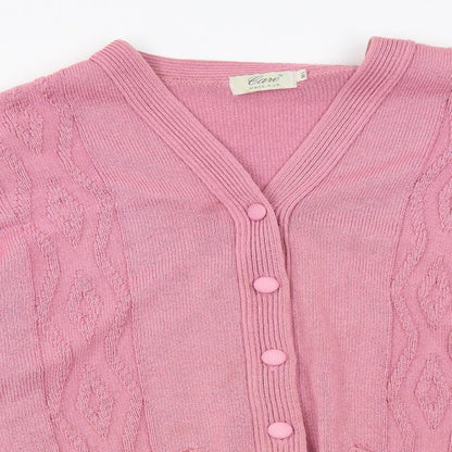 Womens UK Size M cARE Pink Cardigan Jumper