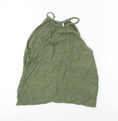 Womens UK Size 6 H&M Green Basic Tank
