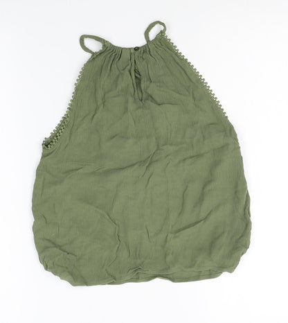 Womens UK Size 6 H&M Green Basic Tank