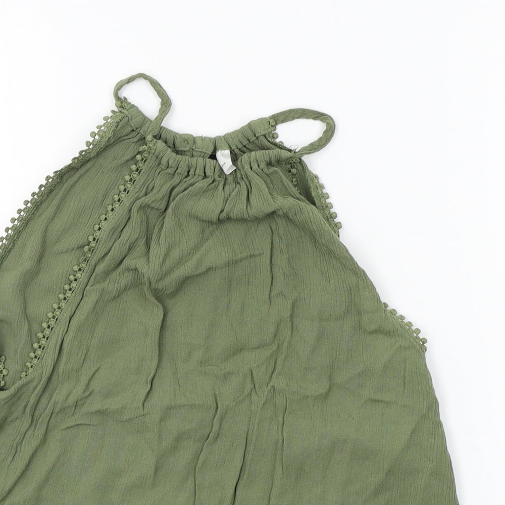 Womens UK Size 6 H&M Green Basic Tank