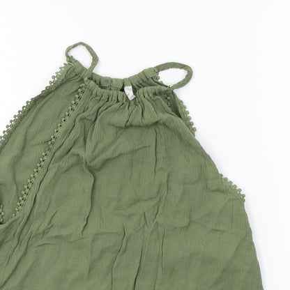 Womens UK Size 6 H&M Green Basic Tank