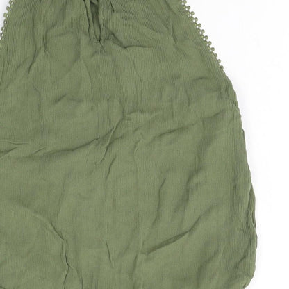 Womens UK Size 6 H&M Green Basic Tank
