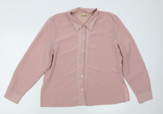Bonmarche Womens Pink   Basic Button-Up Size 18