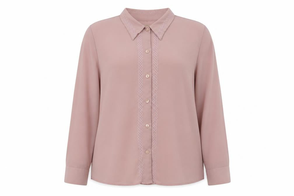 Womens UK Size 18 Bonmarche Pink Basic Button-Up