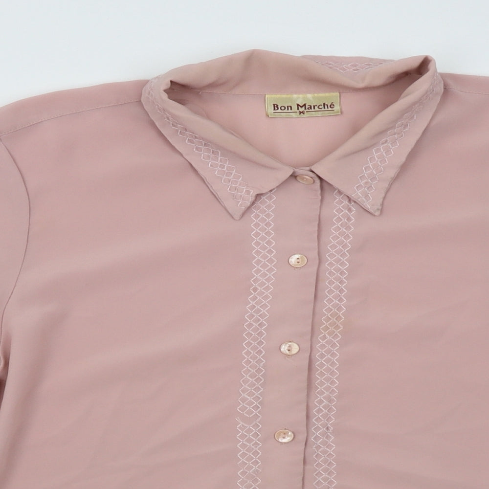 Bonmarche Womens Pink   Basic Button-Up Size 18