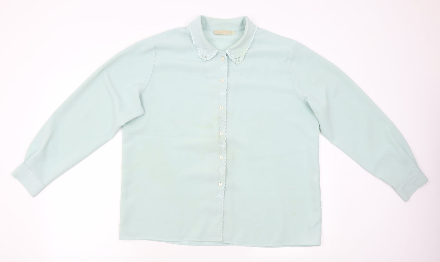 EWM Womens Green   Basic Button-Up Size 18