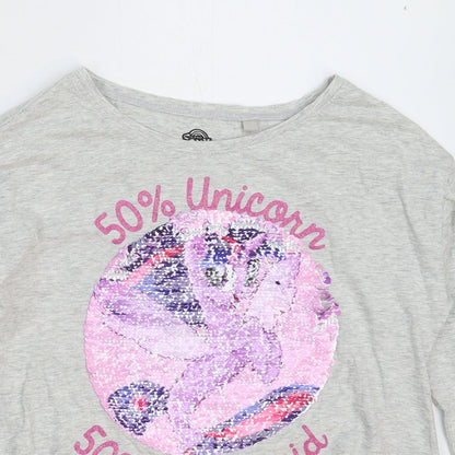 NEXT Girls Grey   Basic T-Shirt Size 11 Years