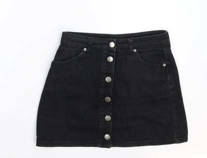 FOREVER 21 Womens Black  Denim Mini Skirt Size S