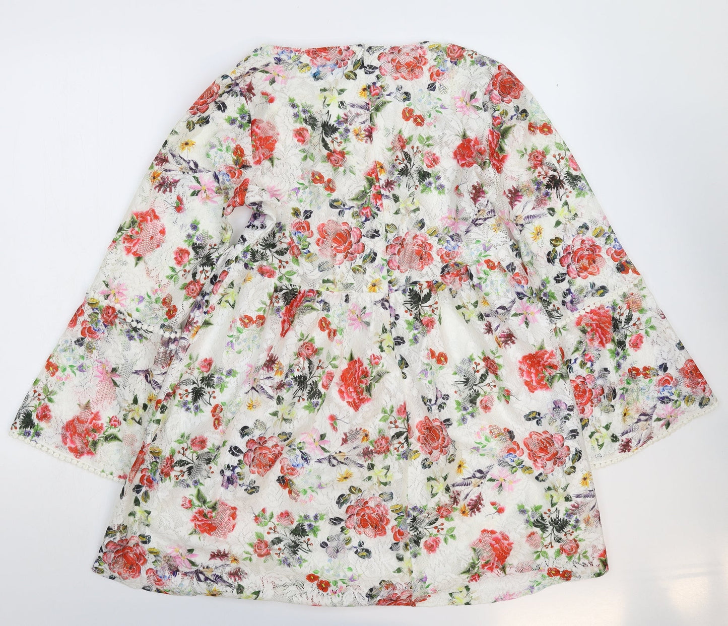 Blue Vanilla Womens White Floral Lace Fit & Flare  Size 10