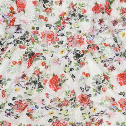 Blue Vanilla Womens White Floral Lace Fit & Flare  Size 10