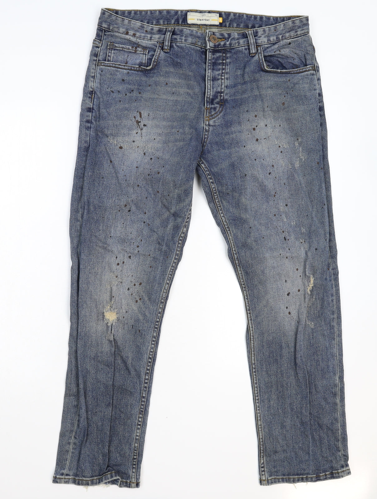 Mens UK Size 34 NEXT Regular Fit Straight Blue Jeans