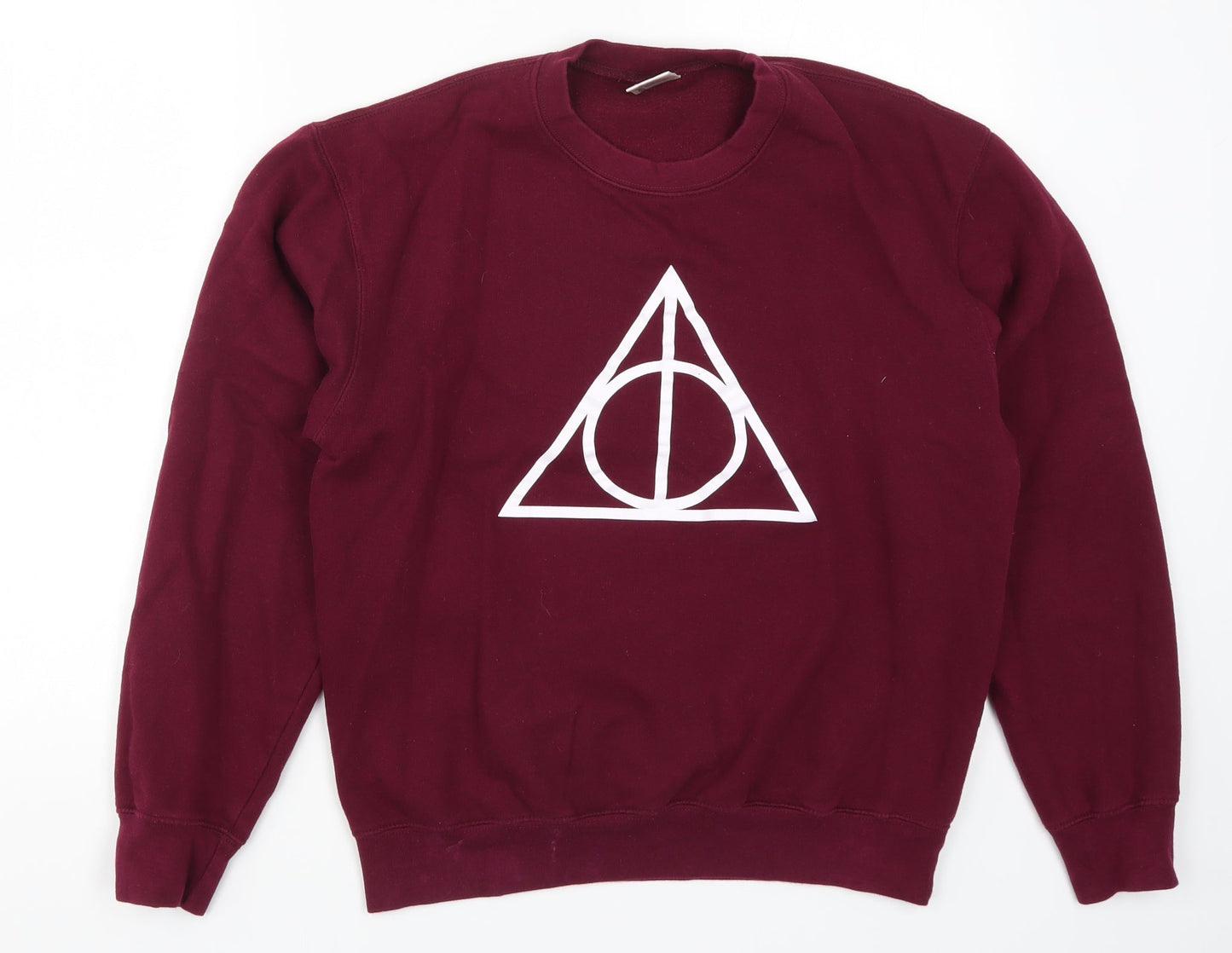 Famona Mens Red   Pullover Sweatshirt Size S  - Triangle Burgundy