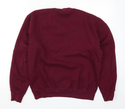Famona Mens Red   Pullover Sweatshirt Size S  - Triangle Burgundy