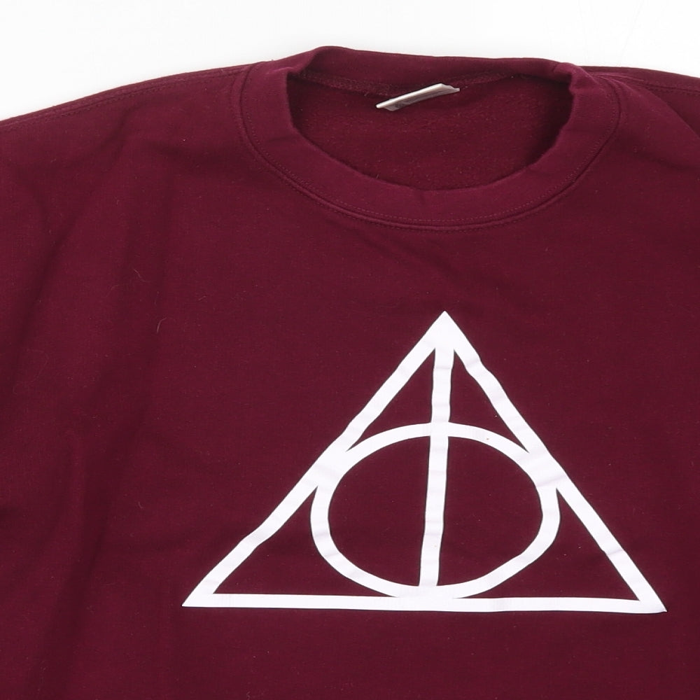 Famona Mens Red   Pullover Sweatshirt Size S  - Triangle Burgundy
