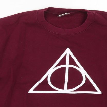 Famona Mens Red   Pullover Sweatshirt Size S  - Triangle Burgundy