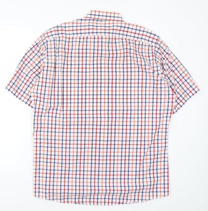 Olymp Mens Red Check   Button-Up Size L  - Blue