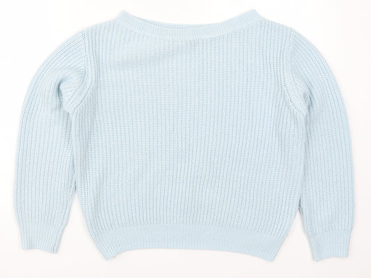 SheIn Womens Blue  Knit Pullover Jumper Size S