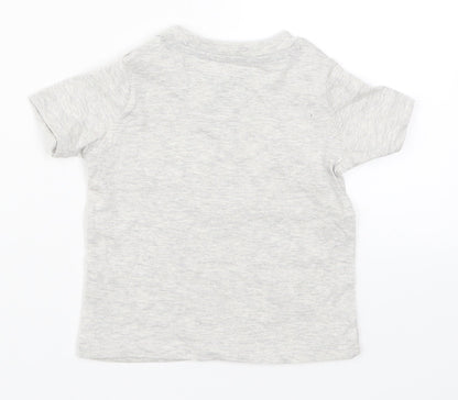 Fred & Flo Boys Grey   Basic T-Shirt Size 3-6 Months  - Mummy's Little Tiny Dribbler Football